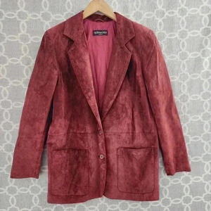Vintage Bushwacker USA Burgundy Pig Suede Women's Blazer S
